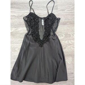 Flora Nikrooz Black Sheer Slip with lace